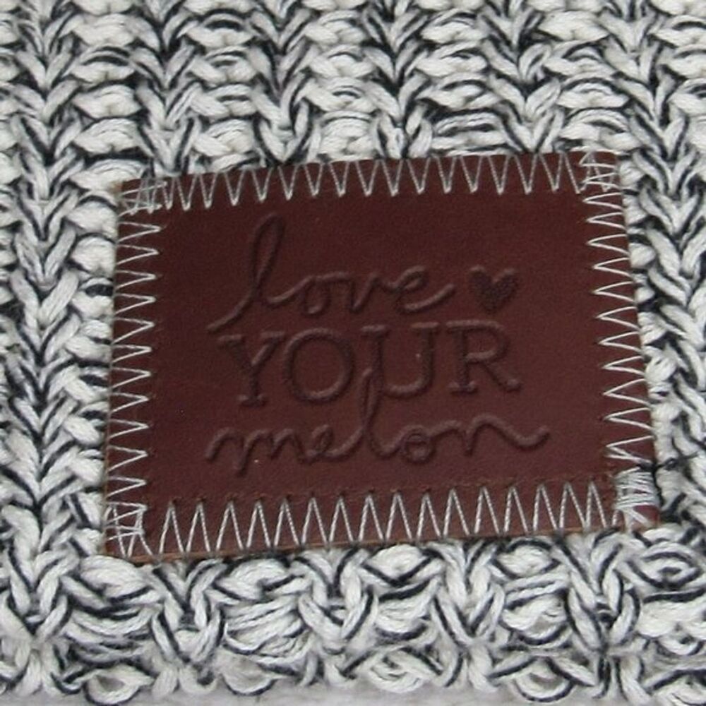 Love Your Melon Womens Knit Hat Speckled Beanie Brown Logo Black White One Size - Picture 3 of 6